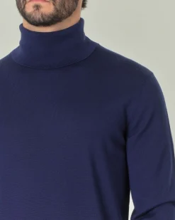 Dolcevita Pellizzari color indaco in pura lana merino