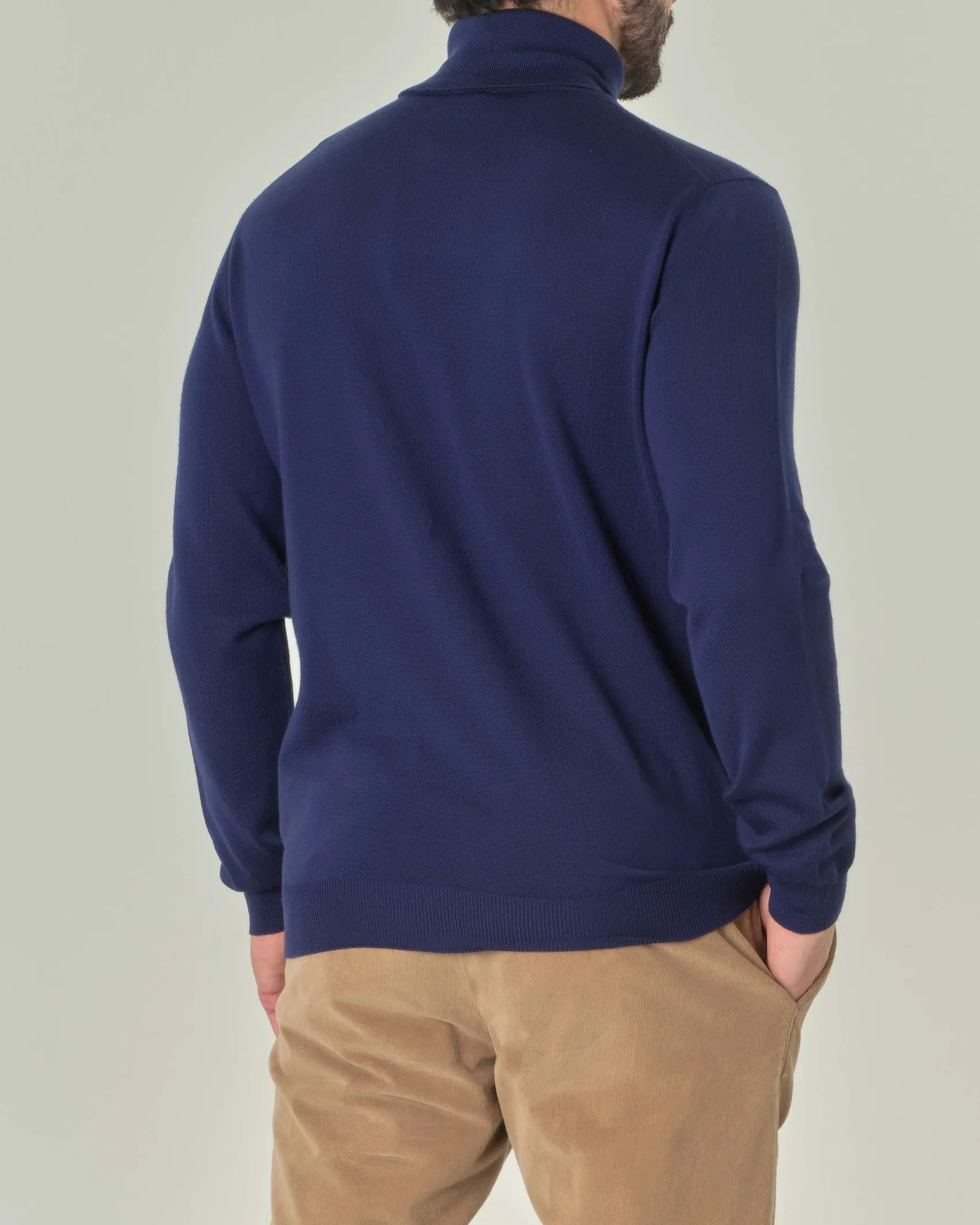 Dolcevita Pellizzari color indaco in pura lana merino