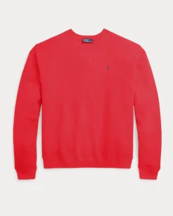 Felpa arancione in misto cotone con logo blu ricamato sul petto
