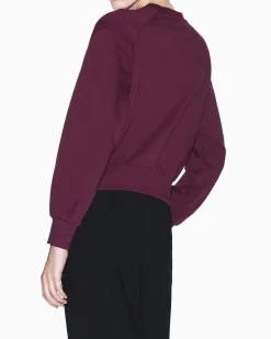 Felpa Armani Exchange bordeaux in cotone con logo in rilievo