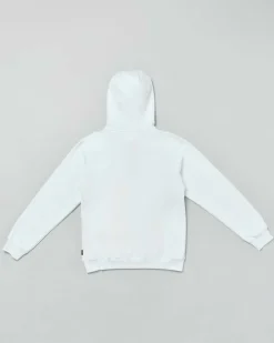 Felpa bianca in cotone con cappuccio e stampa squalo