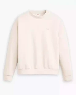Felpa bianca Levi's® in misto cotone felpato con logo ricamato sul petto tono su tono