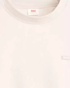 Felpa bianca Levi's® in misto cotone felpato con logo ricamato sul petto tono su tono
