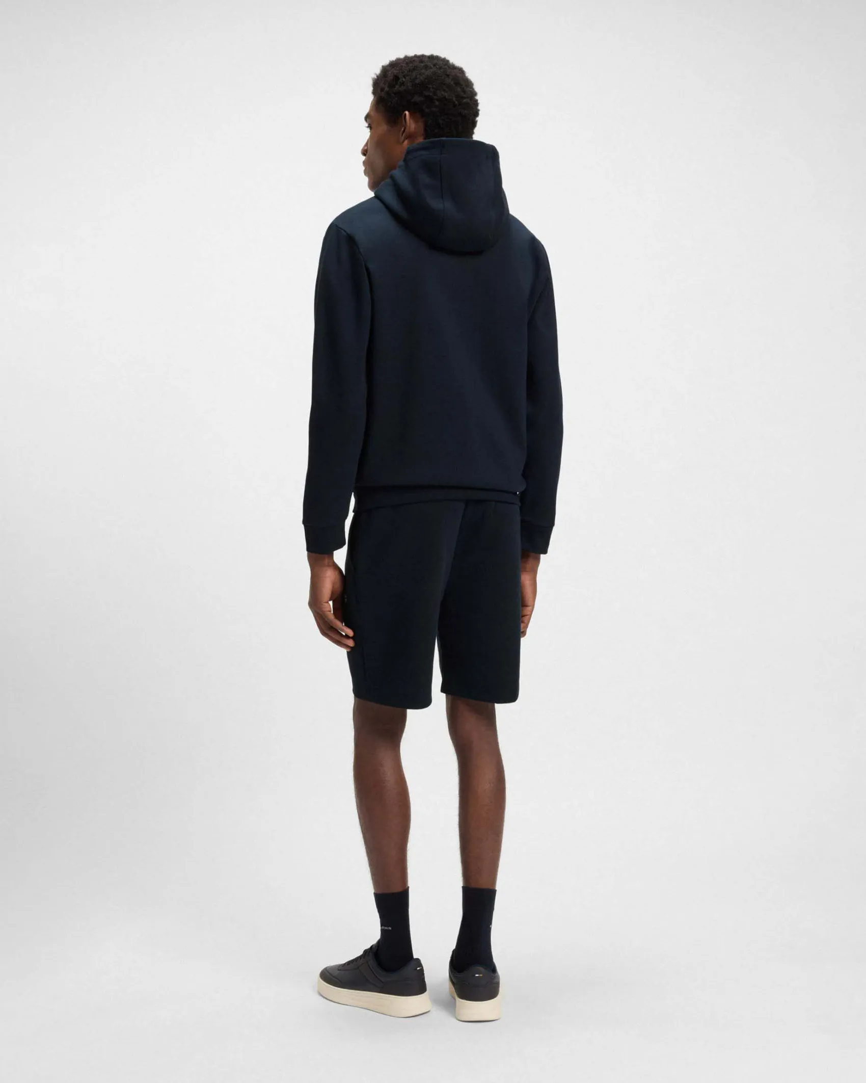 Felpa Boss blu con cappuccio e chiusura zip