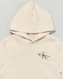 Felpa Calvin Klein beige a maniche lunghe e cappuccio