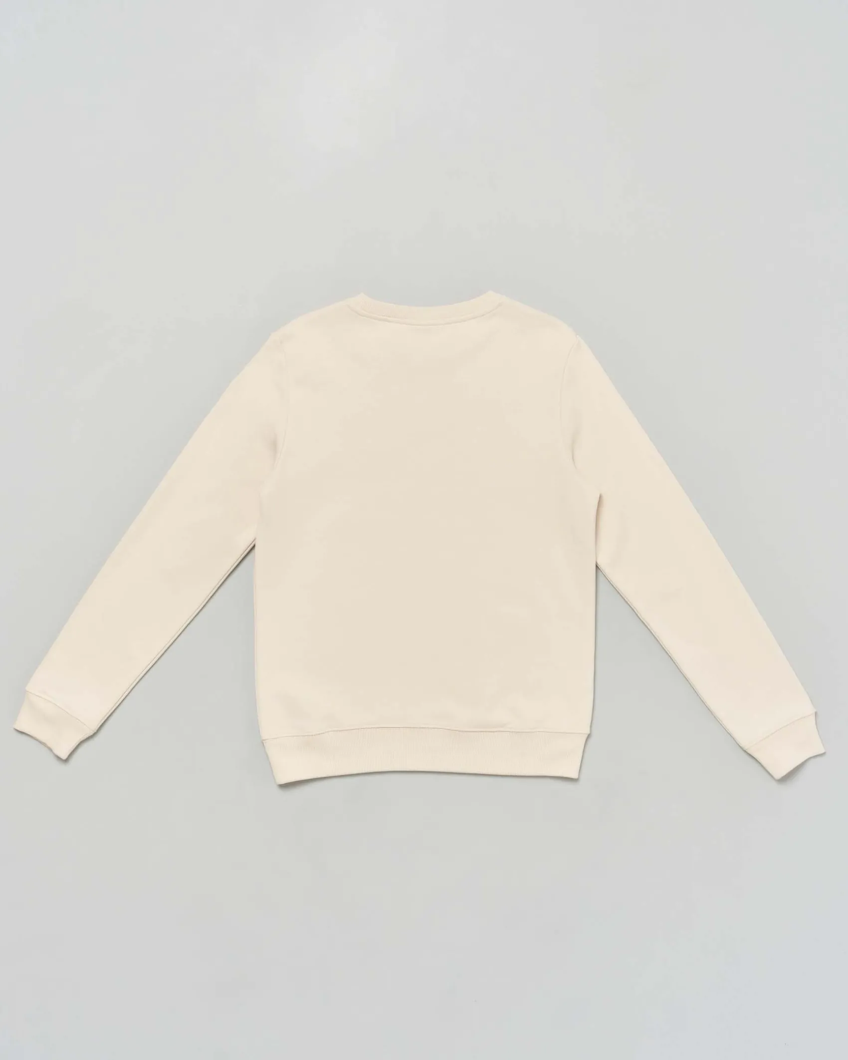 Felpa Calvin Klein beige a maniche lunghe con logo monogram azzurro