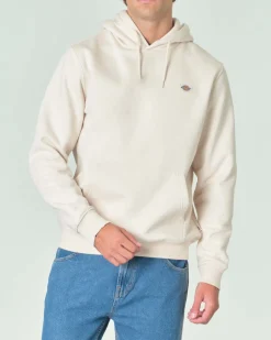 Felpa Dickies color panna con cappuccio e patch porta logo al petto