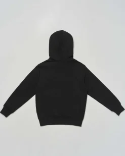Felpa Diesel nera a maniche lunghe con cappuccio e mini logo rosso sul petto