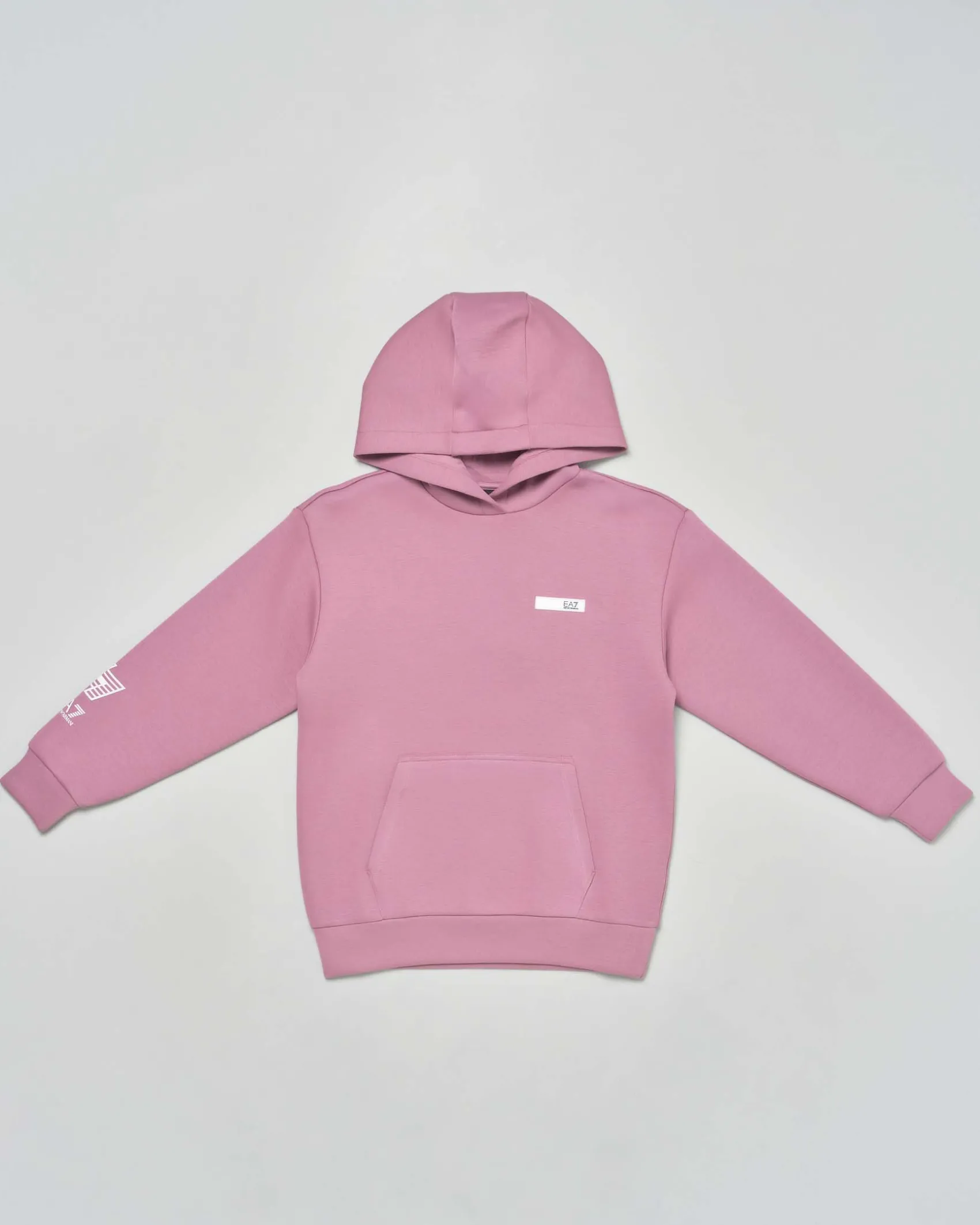 Felpa EA7 oversize color malva in neoprene linea natural ventus