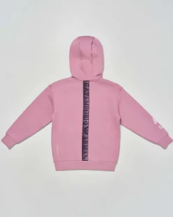 Felpa EA7 oversize color malva in neoprene linea natural ventus