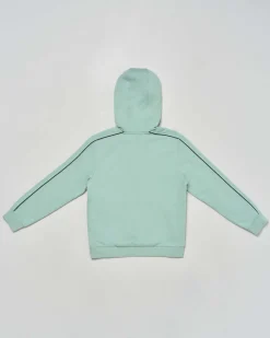 Felpa EA7 verde acqua con cappuccio e logo monogram