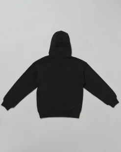 Felpa Emporio Armani in cotone nero con cappuccio e stampa bianca graffiti