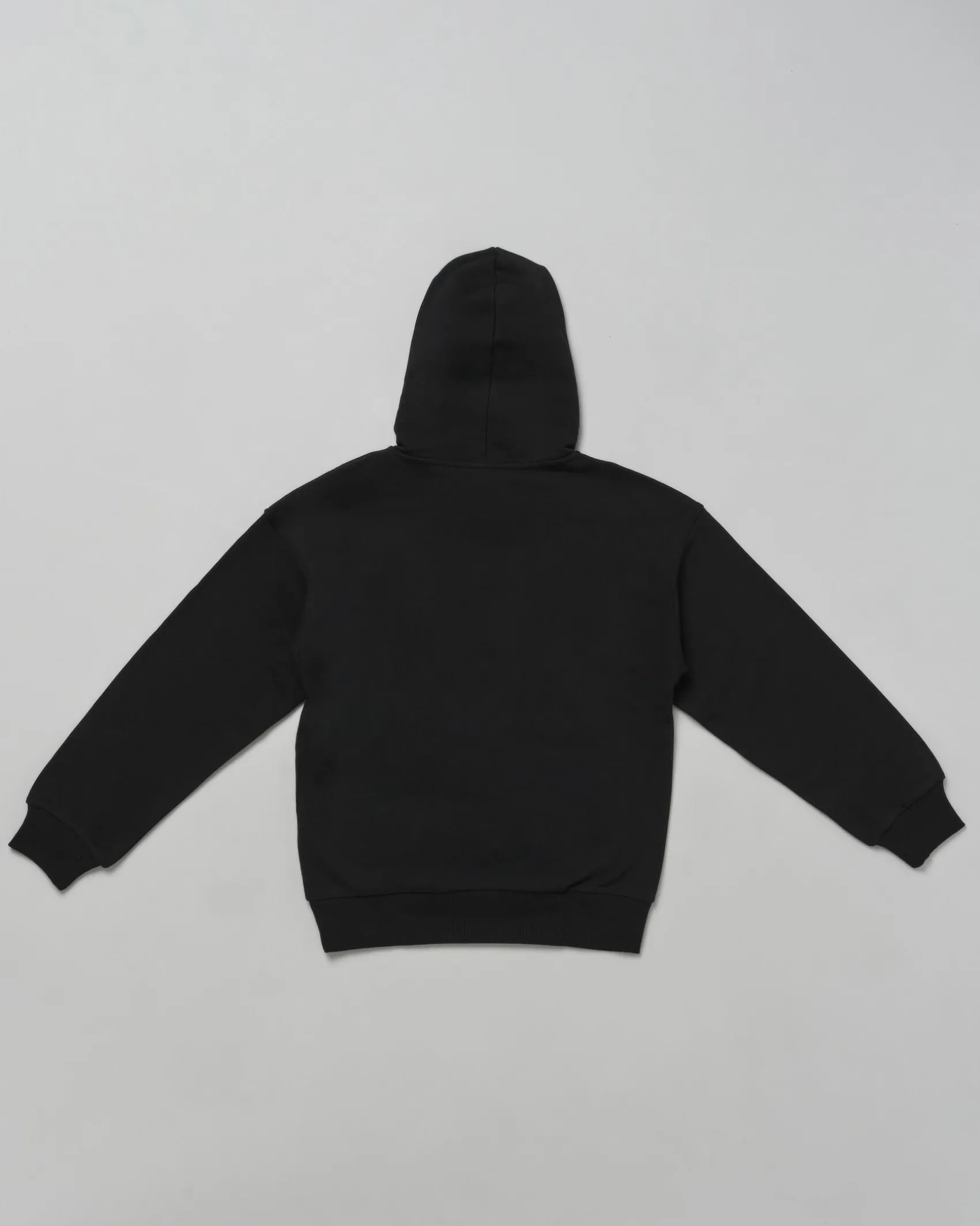 Felpa Emporio Armani in cotone nero con cappuccio e stampa bianca graffiti