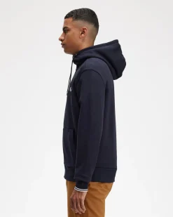 Felpa Fred Perry blu con cappuccio e chiusura zip