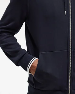 Felpa Fred Perry blu con cappuccio e chiusura zip