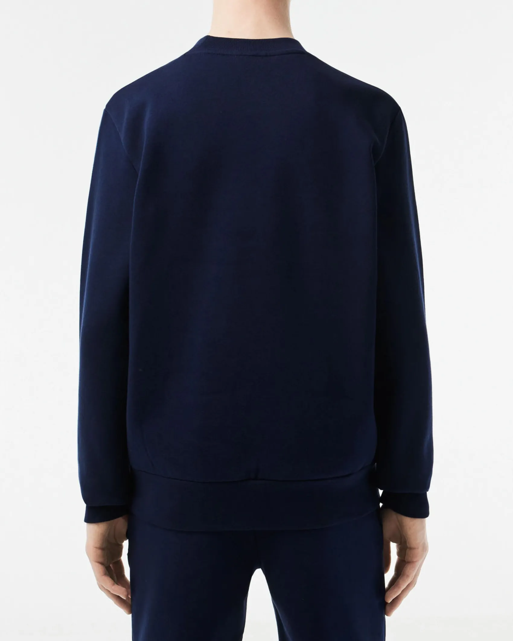 Felpa girocollo Lacoste blu con logo ricamato sul petto