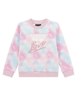 Felpa Guess multicolor sfumata con logo icon all over