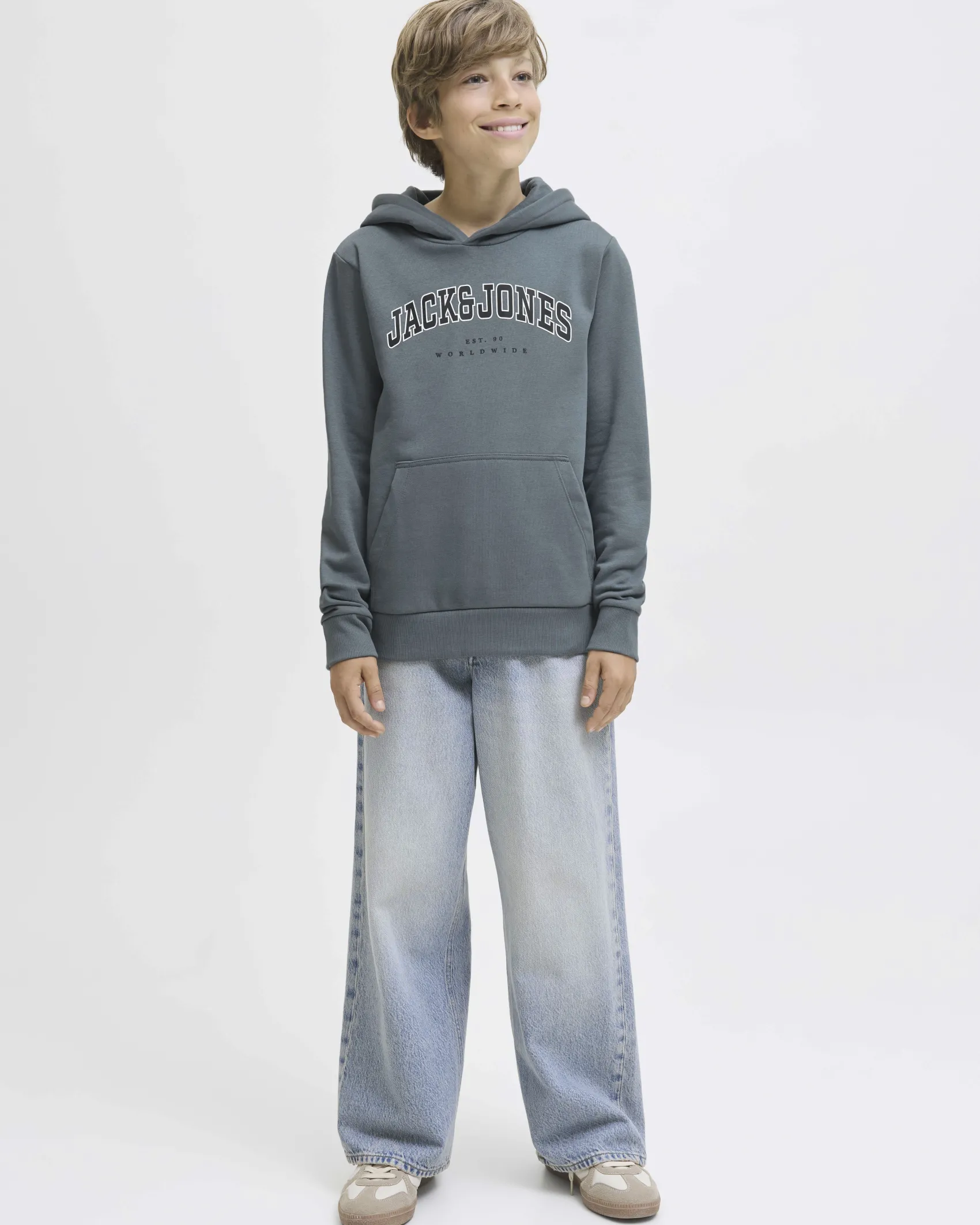 Felpa Jack & Jones avio a maniche lunghe con cappuccio e scritta logo