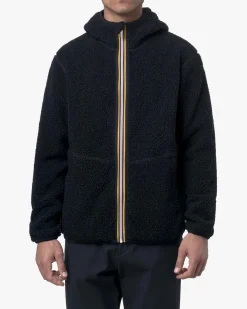 Felpa Jack Sherpa Polar blu in pile reversibile in sherpa con cappuccio e chiusura a cerniera