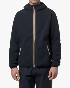 Felpa Jack Sherpa Polar blu in pile reversibile in sherpa con cappuccio e chiusura a cerniera