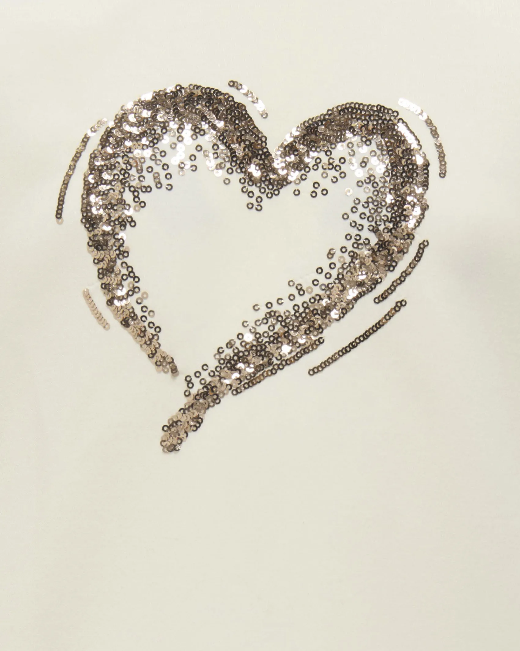 Felpa Kids Only avorio con cuore in paillettes