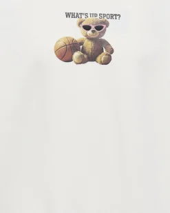 Felpa Kids Only avorio in misto cotone con orsetto basket