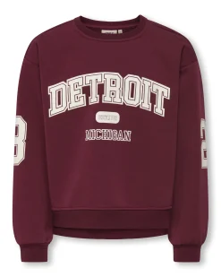 Felpa Kids Only bordeaux in misto cotone stile college