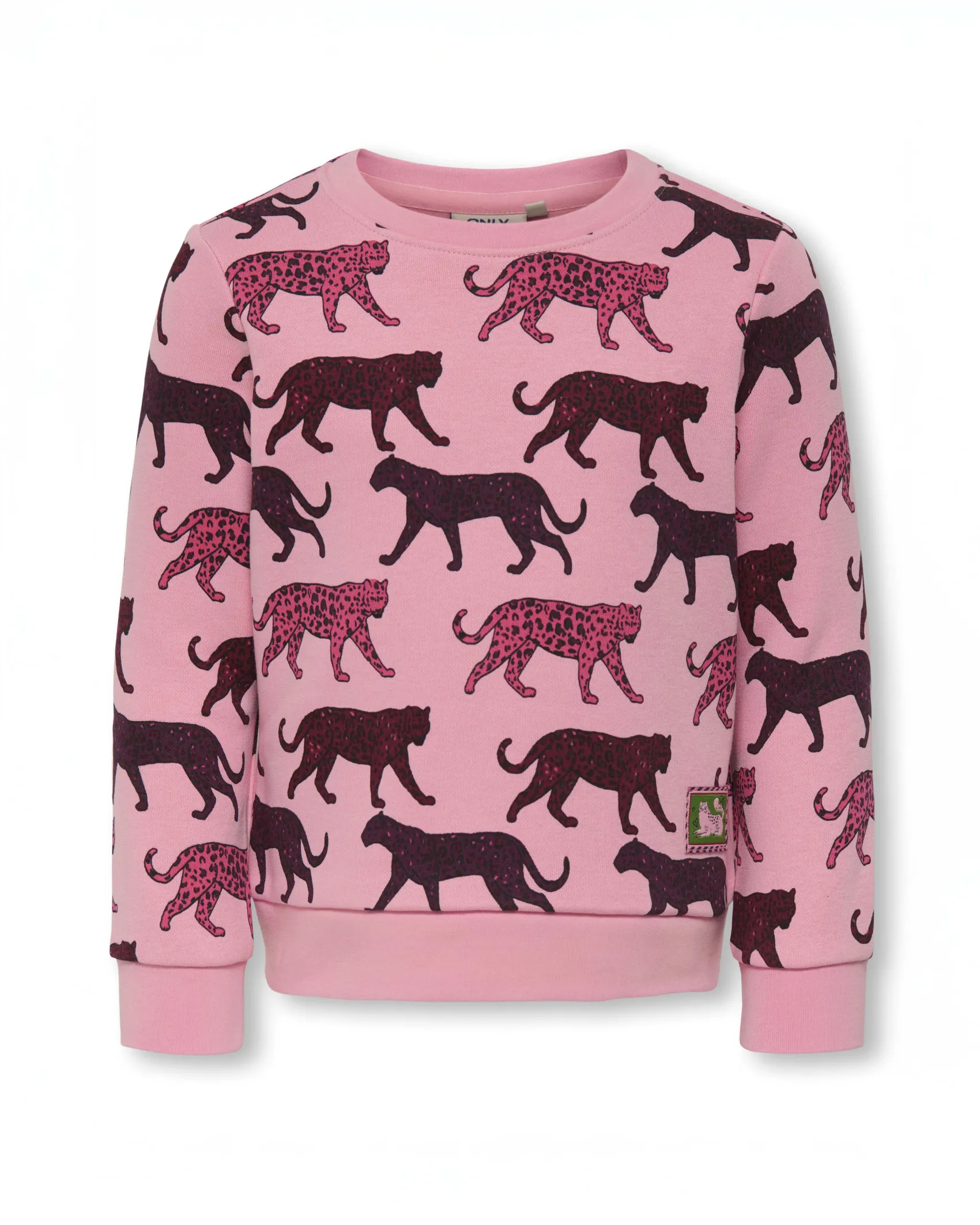 Felpa Kids Only in misto cotone rosa con leopardi