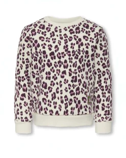 Felpa Kids Only maculata avorio e rosa in misto cotone