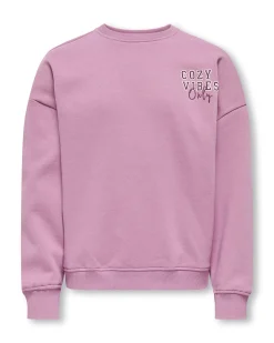 Felpa Kids Only rosa in misto cotone con orsetto Cozy Vibes