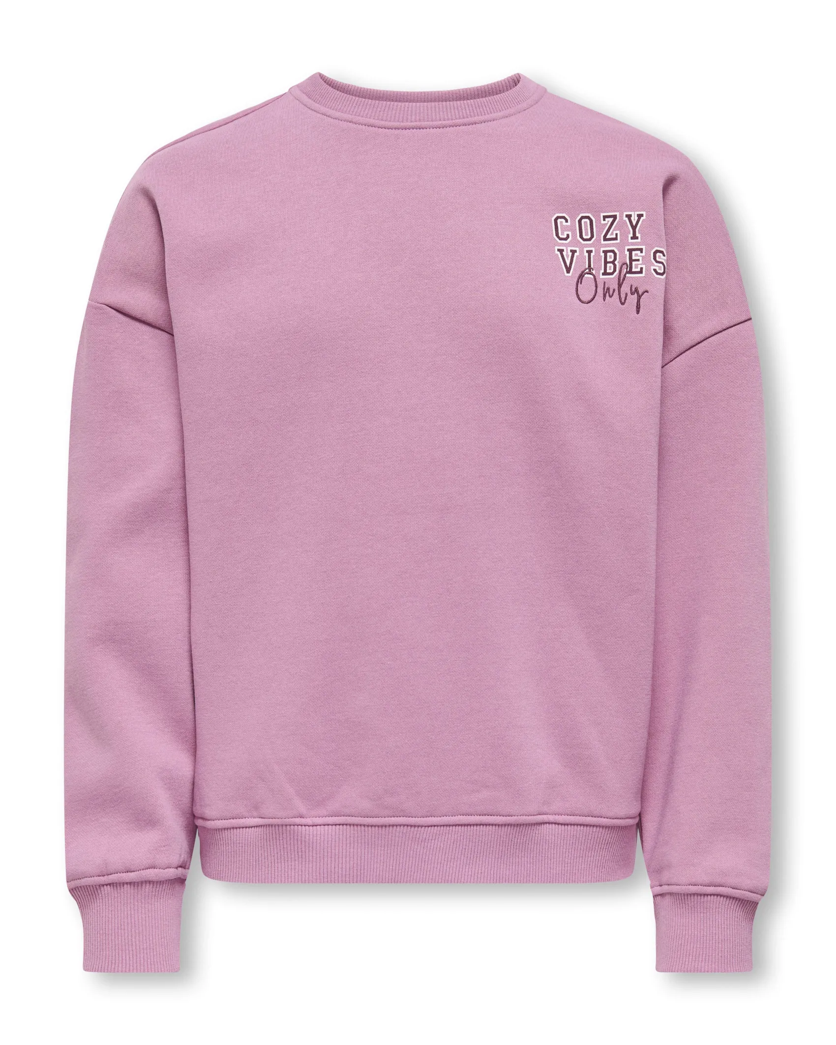 Felpa Kids Only rosa in misto cotone con orsetto Cozy Vibes