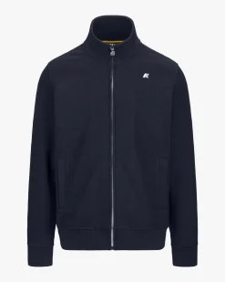 Felpa K-way Finn Heavy Fleece blu con chiusura zip