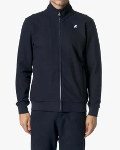 Felpa K-way Finn Heavy Fleece blu con chiusura zip