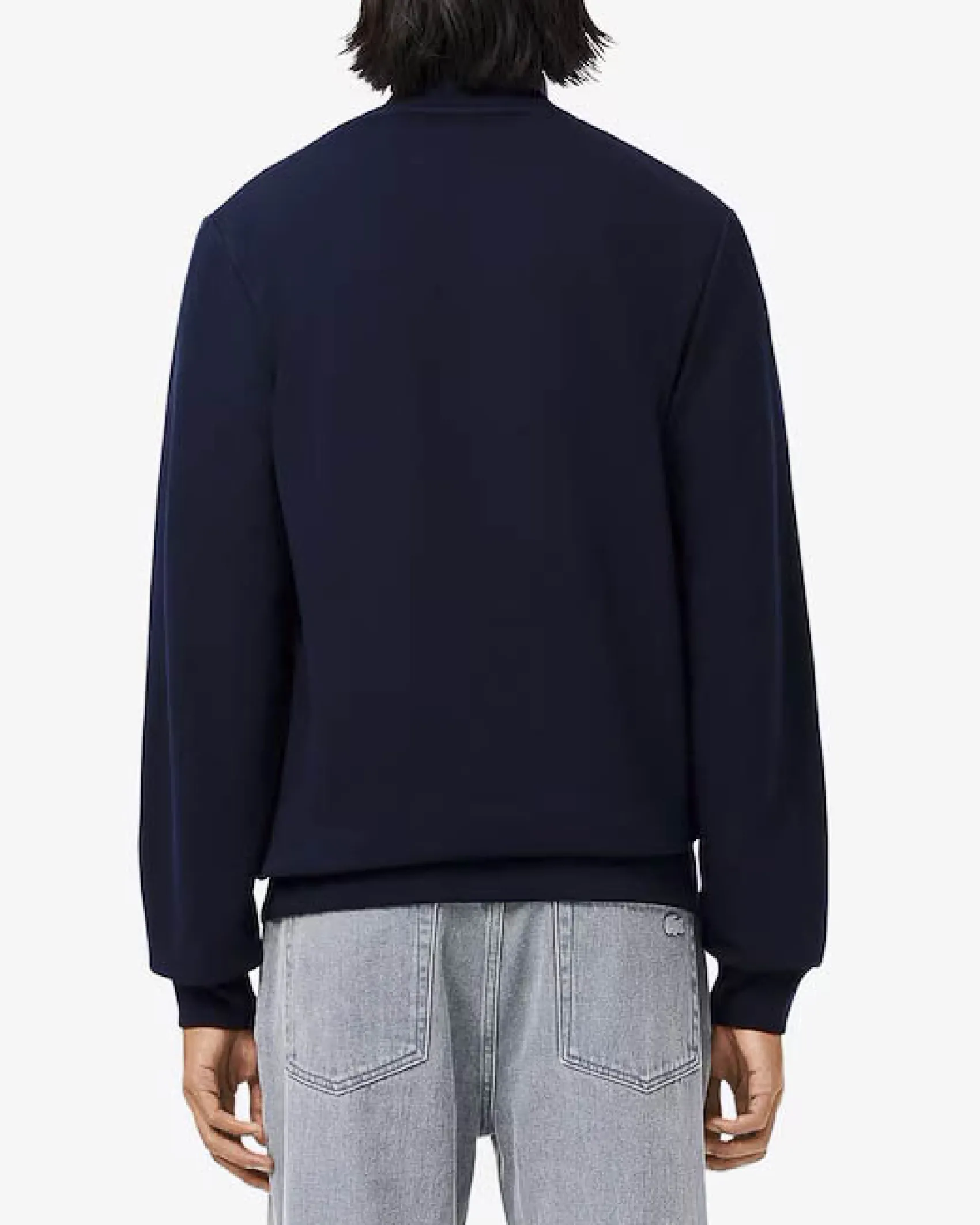 Felpa Lacoste blu con chiusura zip e logo ricamato sul petto