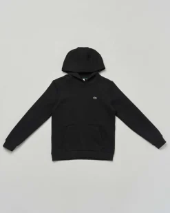 Felpa Lacoste nera con cappuccio e mini logo icon