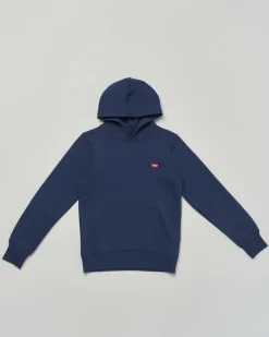 Felpa Levi's blu con cappuccio e mini logo batwing