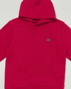 Felpa Levi's rossa con cappuccio e mini logo batwing