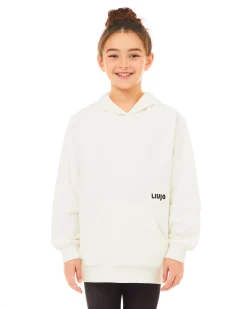 Felpa Liu Jo over bianca in cotone stretch con cappuccio