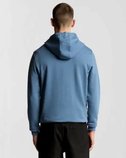 Felpa Lyle & Scott azzurra con cappuccio e tasche a marsupio