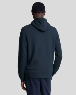 Felpa Lyle & Scott blu in cotone con cappuccio e chiusura zip