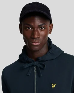 Felpa Lyle & Scott blu in cotone con cappuccio e chiusura zip