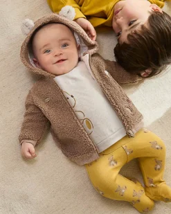 Felpa Mayoral marrone teddy con cappuccio e zip