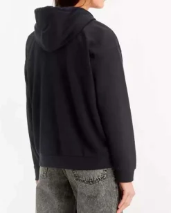 Felpa nera Levi's® in misto cotone felpaco con cappuccio e logo bianco ricamato