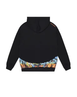 Felpa nera Sprayground con cappuccio e graffiti multicolor