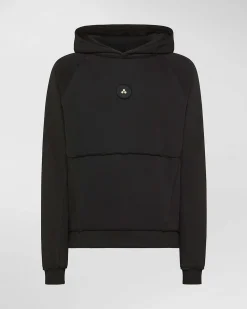 Felpa Peuterey Cullinan nera relaxed-fit con cappuccio effetto used