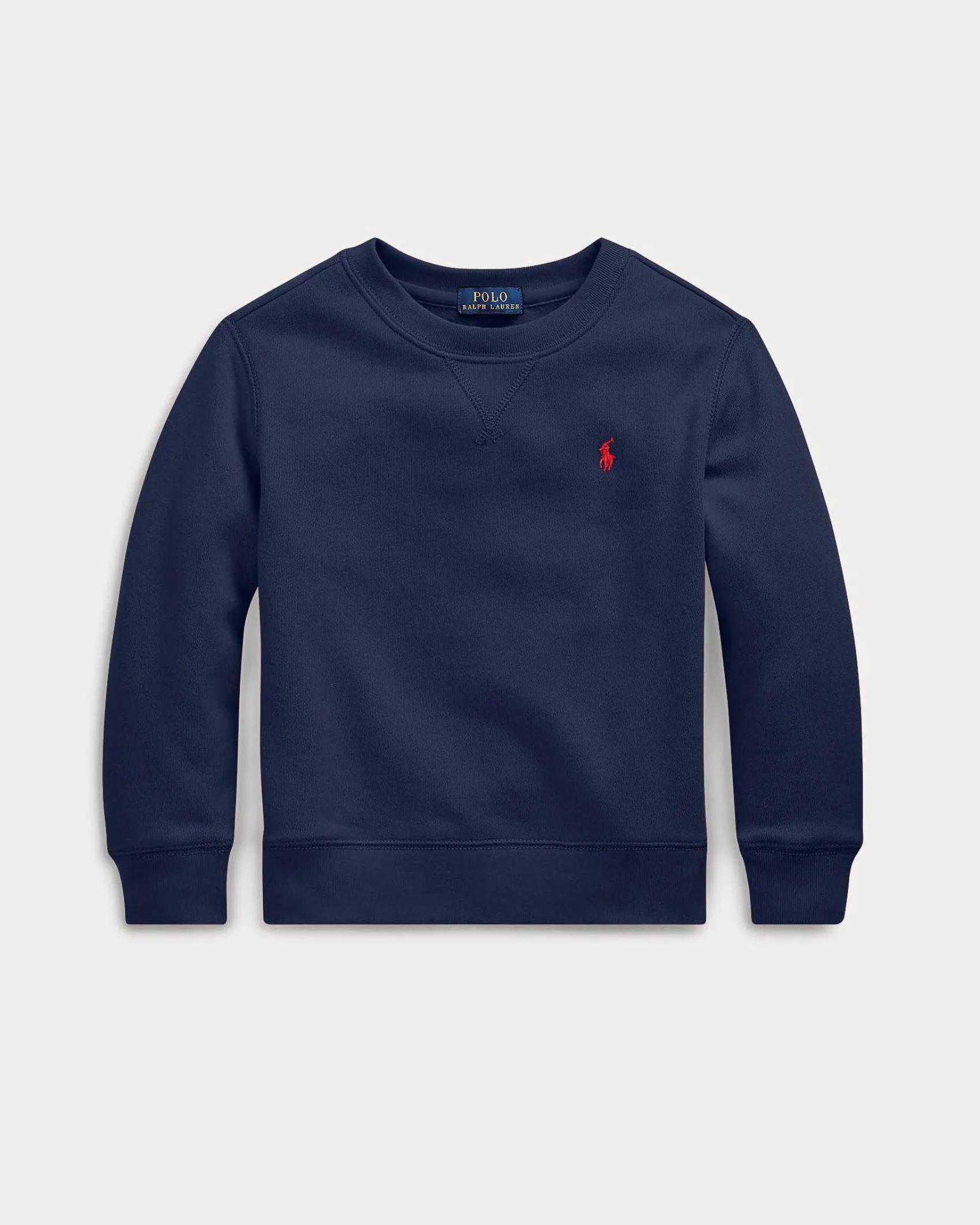 Felpa Polo Ralph Lauren blu in misto cotone con logo pony rosso