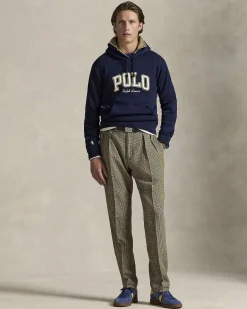 Felpa Polo Ralph Lauren blu in cotone con cappuccio e scritta 'POLO' in spugna davanti