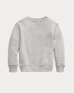 Felpa Polo Ralph Lauren grigia in misto cotone con logo pony blu