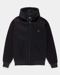 Felpa Refrigiwear nera Frankie Fleece in tessuto scuba con cappuccio