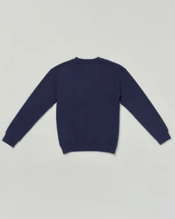 Felpa Roy Roger's blu girocollo in puro cotone con taschino jeans